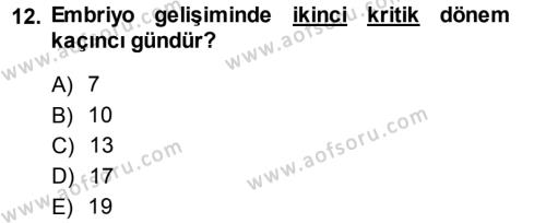 Temel Zootekni Dersi 2013 - 2014 Yılı (Final) Dönem Sonu Sınavı 12. Soru