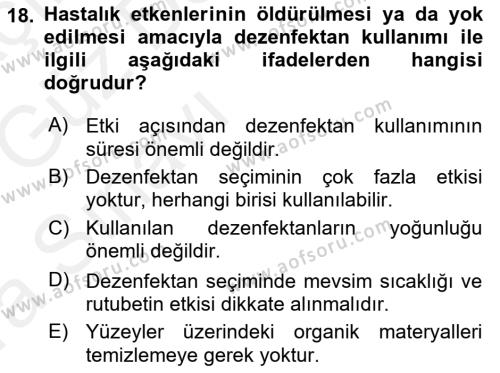 Temel Zootekni Dersi 2018 - 2019 Yılı (Vize) Ara Sınavı 18. Soru