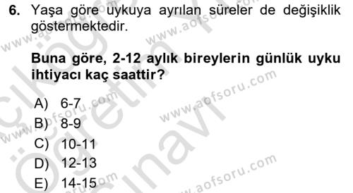 Hijyen ve Sanitasyon Dersi 2022 - 2023 Yılı Yaz Okulu Sınavı 6. Soru