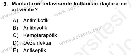 Temel Veteriner Mikrobiyoloji ve İmmünoloji Dersi 2017 - 2018 Yılı 3 Ders Sınavı 3. Soru