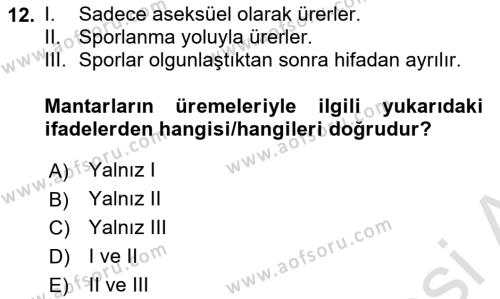 Temel Veteriner Mikrobiyoloji ve İmmünoloji Dersi 2022 - 2023 Yılı Yaz Okulu Sınavı 12. Soru