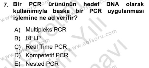 Temel Veteriner Mikrobiyoloji ve İmmünoloji Dersi 2023 - 2024 Yılı (Vize) Ara Sınavı 7. Soru