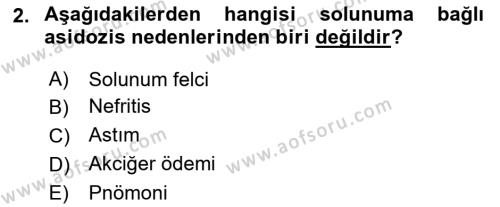 Temel Veteriner Fizyoloji Dersi 2022 - 2023 Yılı Yaz Okulu Sınavı 2. Soru