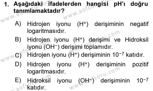 Veteriner Laboratuvar Teknikleri ve Prensipleri Dersi 2015 - 2016 Yılı (Final) Dönem Sonu Sınavı 1. Soru