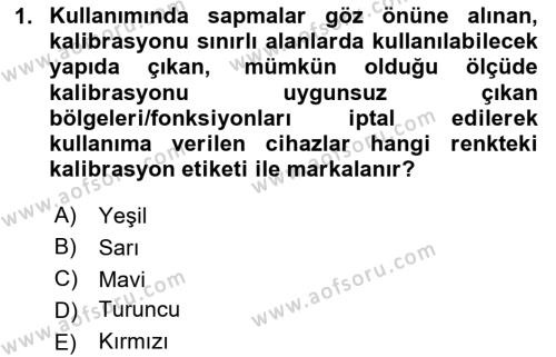 Veteriner Laboratuvar Teknikleri ve Prensipleri Dersi 2020 - 2021 Yılı Yaz Okulu Sınavı 1. Soru