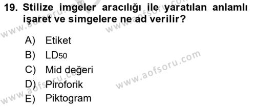 Veteriner Laboratuvar Teknikleri ve Prensipleri Dersi 2021 - 2022 Yılı (Final) Dönem Sonu Sınavı 19. Soru