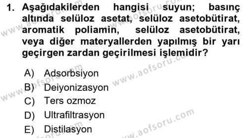 Veteriner Laboratuvar Teknikleri ve Prensipleri Dersi 2022 - 2023 Yılı Yaz Okulu Sınavı 1. Soru