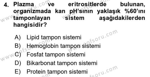 Veteriner Laboratuvar Teknikleri ve Prensipleri Dersi 2022 - 2023 Yılı Yaz Okulu Sınavı 4. Soru