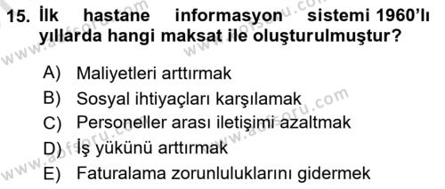 Veteriner Laboratuvar Teknikleri ve Prensipleri Dersi 2023 - 2024 Yılı (Vize) Ara Sınavı 15. Soru