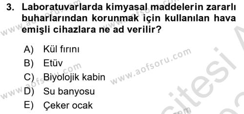 Veteriner Laboratuvar Teknikleri ve Prensipleri Dersi 2023 - 2024 Yılı (Final) Dönem Sonu Sınavı 3. Soru