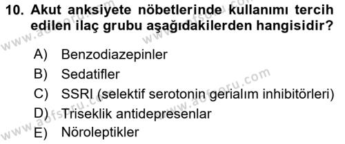 Hayvan Davranışları ve Refahı Dersi 2018 - 2019 Yılı Yaz Okulu Sınavı 10. Soru