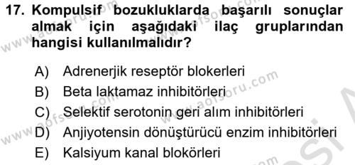 Hayvan Davranışları ve Refahı Dersi 2023 - 2024 Yılı (Vize) Ara Sınavı 17. Soru