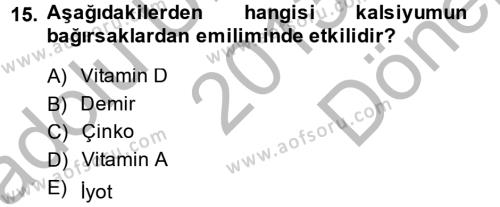 Temel Veteriner Biyokimya Dersi 2013 - 2014 Yılı (Final) Dönem Sonu Sınavı 15. Soru