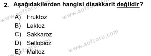 Temel Veteriner Biyokimya Dersi 2022 - 2023 Yılı Yaz Okulu Sınavı 2. Soru