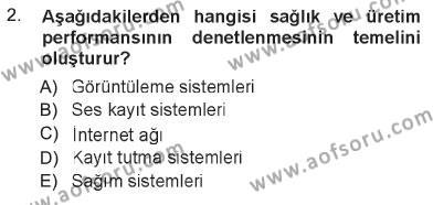 Temel Sürü Sağlığı Yönetimi Dersi 2012 - 2013 Yılı Tek Ders Sınavı 2. Soru