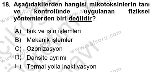 Temel Veteriner Farmakoloji ve Toksikoloji Dersi 2020 - 2021 Yılı Yaz Okulu Sınavı 18. Soru