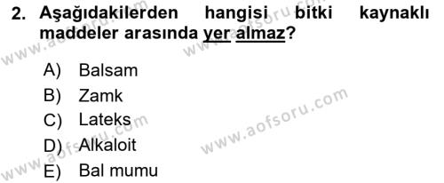 Temel Veteriner Farmakoloji ve Toksikoloji Dersi 2020 - 2021 Yılı Yaz Okulu Sınavı 2. Soru