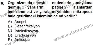 Veteriner Hizmetleri Mevzuatı ve Etik Dersi 2012 - 2013 Yılı (Final) Dönem Sonu Sınavı 6. Soru