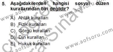 Veteriner Hizmetleri Mevzuatı ve Etik Dersi 2013 - 2014 Yılı (Vize) Ara Sınavı 5. Soru