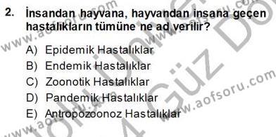 Veteriner Hizmetleri Mevzuatı ve Etik Dersi 2013 - 2014 Yılı (Final) Dönem Sonu Sınavı 2. Soru