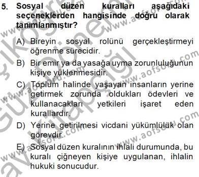 Veteriner Hizmetleri Mevzuatı ve Etik Dersi 2014 - 2015 Yılı (Vize) Ara Sınavı 5. Soru