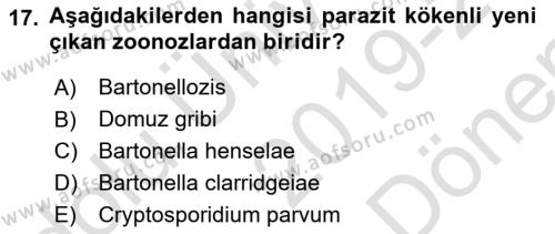 Veteriner Hizmetleri Mevzuatı ve Etik Dersi 2019 - 2020 Yılı (Final) Dönem Sonu Sınavı 17. Soru