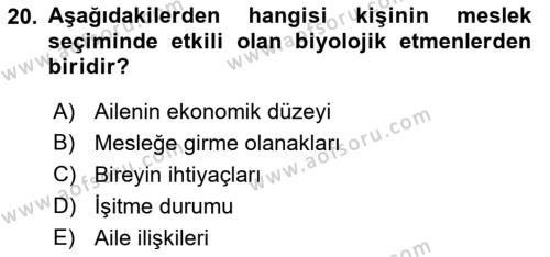 Veteriner Hizmetleri Mevzuatı ve Etik Dersi 2019 - 2020 Yılı (Final) Dönem Sonu Sınavı 20. Soru