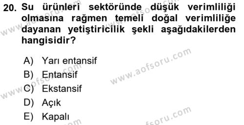 Veteriner Hizmetleri Mevzuatı ve Etik Dersi 2022 - 2023 Yılı Yaz Okulu Sınavı 20. Soru