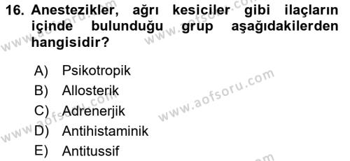 Veteriner Hizmetleri Mevzuatı ve Etik Dersi 2024 - 2025 Yılı (Vize) Ara Sınavı 16. Soru