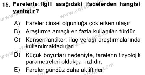 Temel Klinik Bilgisi Dersi 2023 - 2024 Yılı (Vize) Ara Sınavı 15. Soru