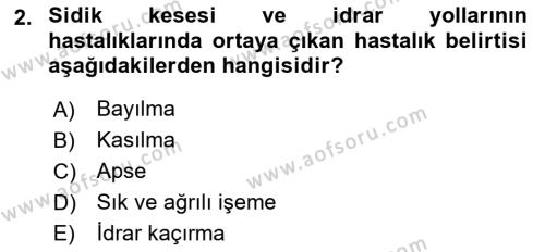 Temel Klinik Bilgisi Dersi 2023 - 2024 Yılı (Vize) Ara Sınavı 2. Soru