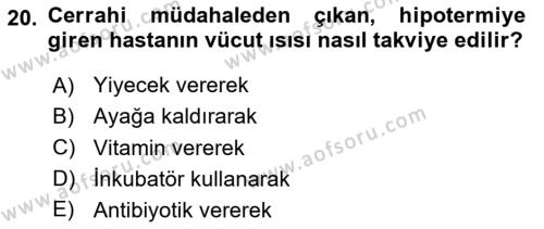 Temel Klinik Bilgisi Dersi 2023 - 2024 Yılı (Vize) Ara Sınavı 20. Soru