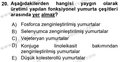 Temel Yem Bilgisi ve Hayvan Besleme Dersi 2021 - 2022 Yılı Yaz Okulu Sınavı 20. Soru