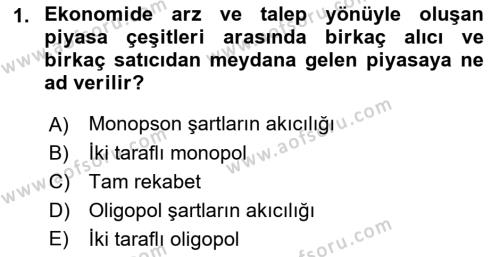 Hayvancılık Ekonomisi Dersi 2018 - 2019 Yılı (Final) Dönem Sonu Sınavı 1. Soru