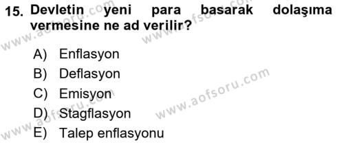 Hayvancılık Ekonomisi Dersi 2023 - 2024 Yılı (Vize) Ara Sınavı 15. Soru