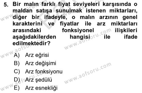 Hayvancılık Ekonomisi Dersi 2023 - 2024 Yılı (Final) Dönem Sonu Sınavı 5. Soru