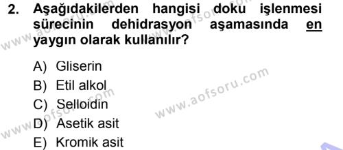 Temel Veteriner Patoloji Dersi 2012 - 2013 Yılı (Final) Dönem Sonu Sınavı 2. Soru