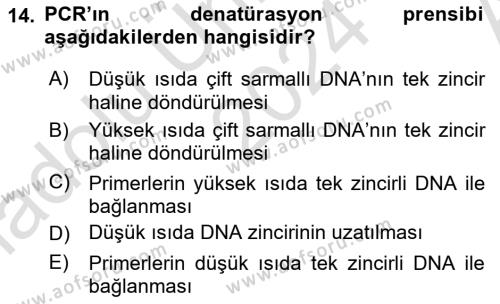 Temel Veteriner Patoloji Dersi 2024 - 2025 Yılı (Vize) Ara Sınavı 14. Soru