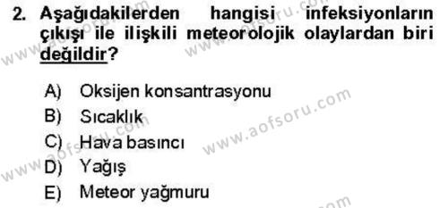 Veteriner Mikrobiyoloji ve Epidemiyoloji Dersi 2018 - 2019 Yılı (Vize) Ara Sınavı 2. Soru