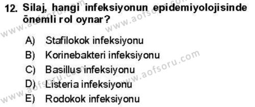 Veteriner Mikrobiyoloji ve Epidemiyoloji Dersi 2021 - 2022 Yılı (Vize) Ara Sınavı 12. Soru