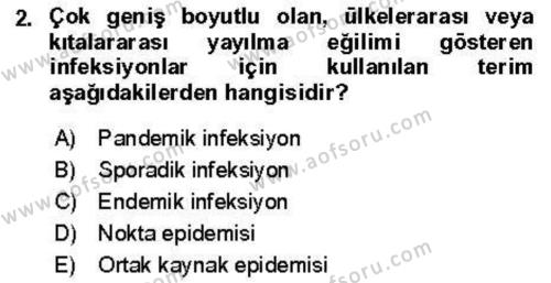 Veteriner Mikrobiyoloji ve Epidemiyoloji Dersi 2021 - 2022 Yılı (Vize) Ara Sınavı 2. Soru