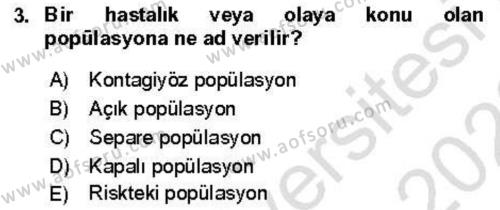 Veteriner Mikrobiyoloji ve Epidemiyoloji Dersi 2021 - 2022 Yılı (Vize) Ara Sınavı 3. Soru