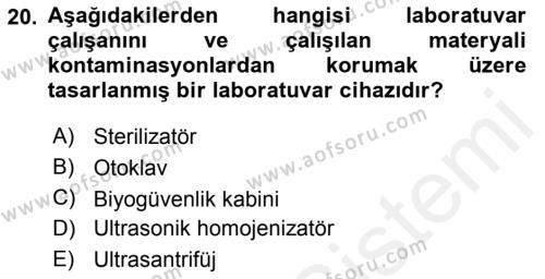 Viroloji Dersi 2018 - 2019 Yılı (Vize) Ara Sınavı 20. Soru