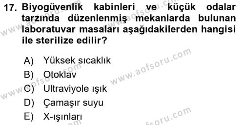 Viroloji Dersi 2023 - 2024 Yılı (Vize) Ara Sınavı 17. Soru