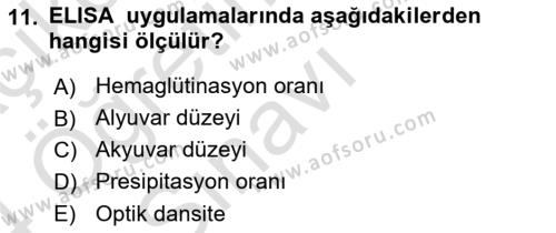 Viroloji Dersi 2023 - 2024 Yılı Yaz Okulu Sınavı 11. Soru