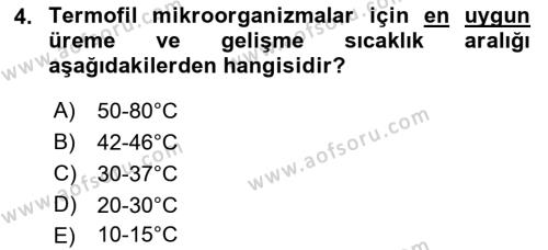 Gıda Güvenliğinin Temel Prensipleri Dersi 2018 - 2019 Yılı Yaz Okulu Sınavı 4. Soru