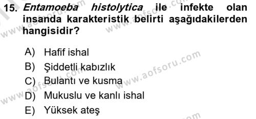 Gıda Güvenliğinin Temel Prensipleri Dersi 2023 - 2024 Yılı (Vize) Ara Sınavı 15. Soru