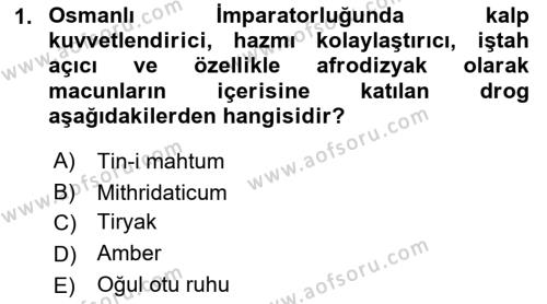 Temel İlaç Bilgisi Ve Akılcı İlaç Kullanımı Dersi 2016 - 2017 Yılı 3 Ders Sınavı 1. Soru