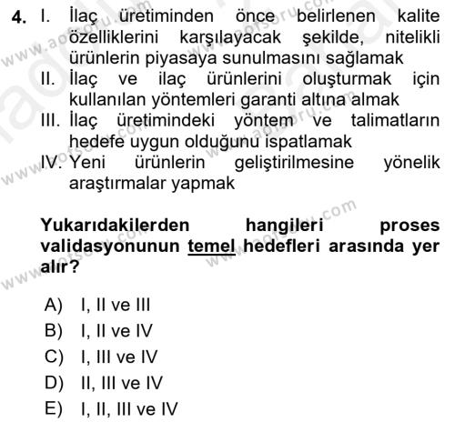 Temel İlaç Bilgisi Ve Akılcı İlaç Kullanımı Dersi 2017 - 2018 Yılı (Vize) Ara Sınavı 4. Soru