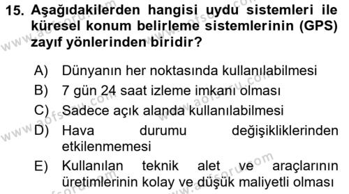 Çağdaş Lojistik Uygulamaları Dersi 2021 - 2022 Yılı (Final) Dönem Sonu Sınavı 15. Soru